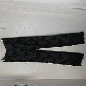 Vintage Made in Italy Floral Lace Pants Size 4 Whimsigoth Fairy Goth